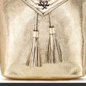 Metallic 2023 year Backpack VS gold🎒- medium bling golden 🥰😍